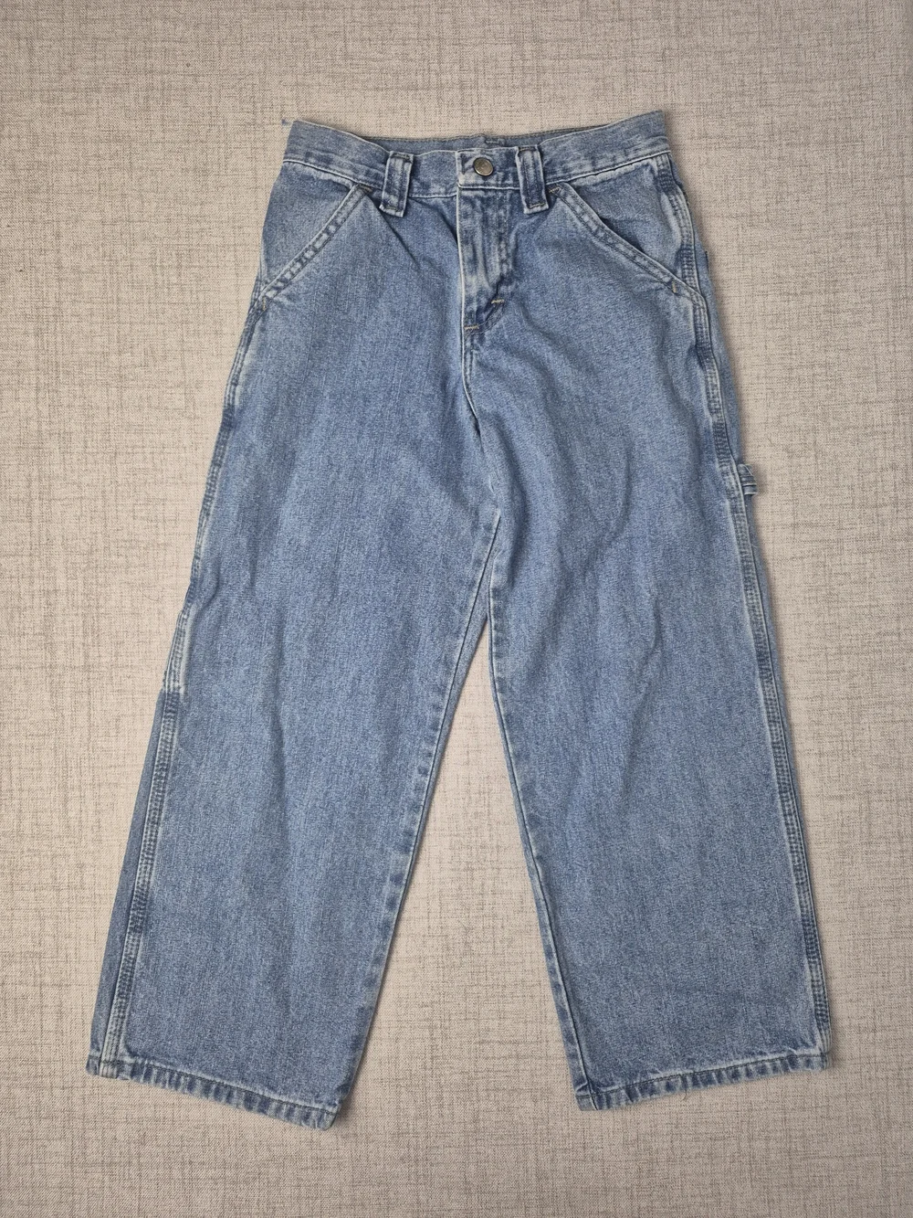 Vintage 90s Wrangler Hero Kids Wide Leg Carpenter Jeans Size 8 Reg